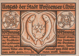 10 PFENNIG 1921 Stadt WEISSENSEE Saxony DEUTSCHLAND Notgeld Banknote #PF615 - [11] Local Banknote Issues