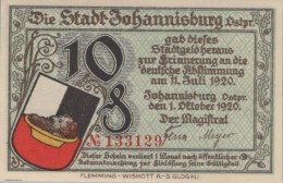 10 PFENNIG 1920 Stadt JOHANNISBURG East PRUSSLAND DEUTSCHLAND Notgeld #PF497 - Lokale Ausgaben