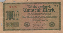 1000 MARK 1922 Stadt BERLIN DEUTSCHLAND Papiergeld Banknote #PL439 - Lokale Ausgaben
