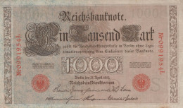 1000 MARK 1910 DEUTSCHLAND Papiergeld Banknote #PL281 - [11] Emissioni Locali