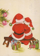 PAPÁ NOEL NIÑO NAVIDAD Fiesta Vintage Tarjeta Postal CPSM #PAK305.ES - Santa Claus