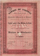 - Titre De 1872 - Banque De Tournai - Société En Commandite Par Actions Sous La Firme Parent-Pecher & Cie - EF - Banco & Caja De Ahorros