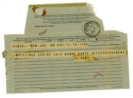 TELEGRAMME ORIGINE GUERRE INDOCHINE BPM 402 1951 POUR CONSTANTINE CACHET CONTANTINE CENTRAL VOIR LES SCANS - Cartas & Documentos