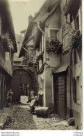 67 OBERNAI Carte Photo Charles Jaeck Vieille Rue Animée Enfants Femmes Tonneau VOIR ZOOM Et Scan Du DOS - Obernai