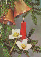 Neujahr Weihnachten BELL KERZE Vintage Ansichtskarte Postkarte CPSM #PAV395.DE - New Year