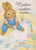 PÂQUES LAPIN Vintage Carte Postale CPSM #PBO421.FR - Easter