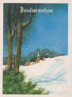 Bonne Année Noël ÉGLISE Vintage Carte Postale CPSM #PBO101.FR - New Year