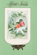 Bonne Année Noël OISEAU Vintage Carte Postale CPSM #PBM793.FR - New Year