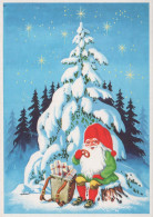 Bonne Année Noël GNOME Vintage Carte Postale CPSM #PBL770.FR - New Year