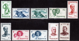 Madagascar 1946 Yvert 300-304-305-307/309-311-312-315- 316 ** TB - Nuovi