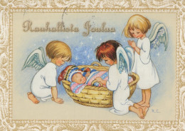 ANGELO Buon Anno Natale Vintage Cartolina CPSM #PAH762.IT - Angels