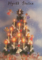 ANGELO Buon Anno Natale Vintage Cartolina CPSM #PAH459.IT - Angeli