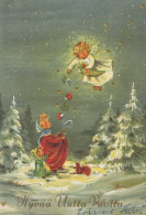 ANGELO Buon Anno Natale Vintage Cartolina CPSM #PAH134.IT - Angeli