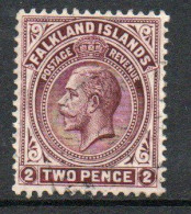 Falkland Islands GV 1918-20 2d Brown-purple Definitive, Perf 14, Wmk. Multiple Script CA, Used, SG 75 - Falkland