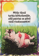 PIGS Tier Vintage Ansichtskarte Postkarte CPSM #PBR750.DE - Cerdos
