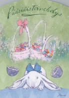 OSTERN KANINCHEN Vintage Ansichtskarte Postkarte CPSM #PBO484.DE - Ostern