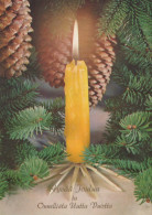 Neujahr Weihnachten KERZE Vintage Ansichtskarte Postkarte CPSM #PBA177.DE - New Year