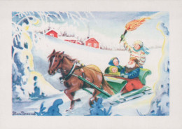 Buon Anno Natale CAVALLO Vintage Cartolina CPSM #PBM411.IT - New Year