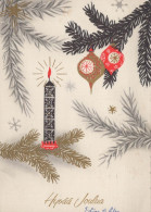 Buon Anno Natale CANDELA Vintage Cartolina CPSM #PBA359.IT - New Year