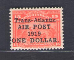 1919 Newfoundland, Stanley Gibbons N. 143b, MLH* - Autres & Non Classés