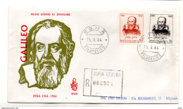 Italia FDC Venetia 1964 Galileo Galilei Viaggiata Racc. Per L'Italia - FDC