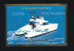 Etiquette Champagne Thème Sport  Course Nautique Cuvée Fox Whisky La Rochelle  24 11 2001  Baudot Père Et Fils  Marne 51 - Champan