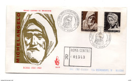 Italia FDC Venetia 1964 Michelangelo Viaggiata Racc. Per L'Italia - FDC