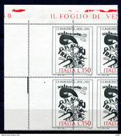 Marinetti Futurismo Quartina Angolo Varietà Dentellatura Spostata - Variétés Et Curiosités