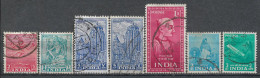 1949-1955 INDIA Set Of 7 Used Stamps (Michel # 195,215,217,222,242,243) - Usati