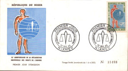 NIGER FDC 1963 15 ANS DROITS DE L'HOMME - Níger (1960-...)