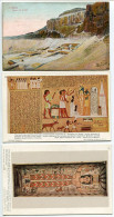 EGYPTE * LOT 3 CPA * THEBES (Louxor Ouaset) Temple Dêr El Bahri / British Muséum Papyrus & From Thèbes Sarcophagus Soter - Louxor