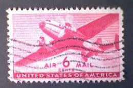 United States, Scott #C25, Used(o), 1941 Air Mail, Transporter Series, 6¢, Carmine - 2a. 1941-1960 Usati