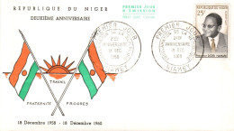 NIGER FDC 1960 2 ANS INDEPENDANCE - Níger (1960-...)