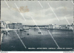 U624 Cartolina Gallipoli Antico Porto Castello Chiesa Del Canneto Lecce - Lecce