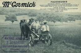 PUB FAUCHEUSES  Mc Cormick Cachet Machines AgricolesF Bordron Chavagnes En Paillers (Vendée) RV - Publicité