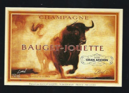 Etiquette Champagne Thème Sport  Gran Aficion Tauromachie CorridaTaureau  Bauget Jouette  Epernay Marne 51 - Champagner