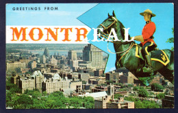 Greetings From Montreal. Business District From Mount Royal. Royal Mounted Police. 1963 - Montreal