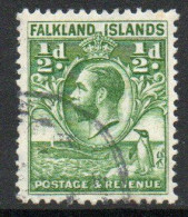 Falkland Islands GV 1929-37 'Whale & Penguin' ½d Value, Wmk. Multiple Script CA, Used, SG 116 - Falkland