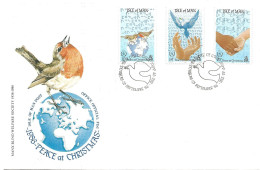 Isle Of Man 1986 Christmas; International Year Of Peace..  Mi 322-324 FDC - Man (Insel)