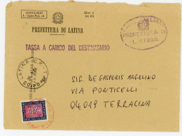 ITALIE ENV 1984 PREFETTURA DI LATINA TAXE A CHARGE DU DESTINATAIRE 500 LIRES TERRACINA TASSA A CARICO DEL DESTINATARIO - 1981-90: Marcofilia