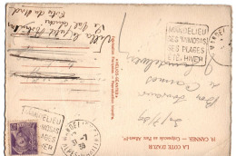 Mandelieu 31.07.39 - Daguin Mimosas Fleurs Plages - Mechanical Postmarks (Advertisement)