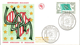 MADAGASCAR FDC 1962 UNION AFRICAINE ET MALGACHE - Madagaskar (1960-...)