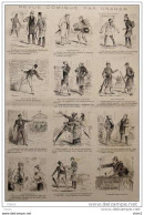 Revue Comique Par Draner - Caricatures - Giboulée De Mars - Facteur Rural - Nos Réservistes - Page Original  1881 - Historische Documenten