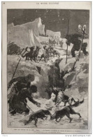 Dans Les Glaces De La Léna - Sibérie - Les Yakoutes à La Recherche Des Cadavres Des Marins  - Page Original 1881 - Historische Documenten