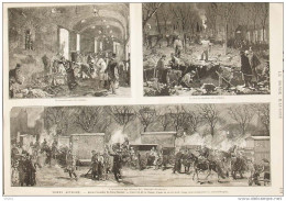 Vienne - Après L'incendie Du Ring-Theater - Le Lieu De Sépulture Des Victimes - Page Original  1881 - Historische Documenten