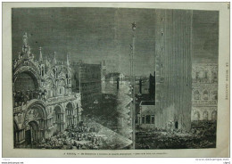 à Venise - Les Illuminations á L'occassion Du Congrès Géographique - Venedig  -  Page Original - 1881 - Historische Dokumente