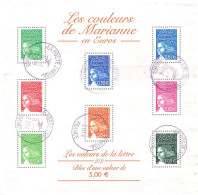 FRANCE 2002 BLOC FEUILLET BF 45 - LES COULEURS DE MARIANNE EN EUROS OBLITERE - Usados