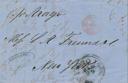 MTM152 - 1859 TRANSATLANTIC LETTER FRANCE TO USA Steamer ARAGO THE HAVRE LINE - UNPAID 2 RATE - Marcofilie