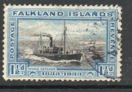 Falkland Islands GV 1933 Centenary 1½d Value, Wmk. Multiple Script CA, Used, SG 129 - Falkland