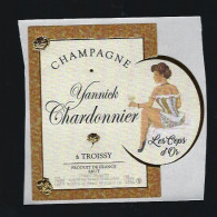 Etiquette Champagne Brut Les Ceps D'Or  Yannick Chardonnier Troissy  Marne 51 "femme" - Champagne